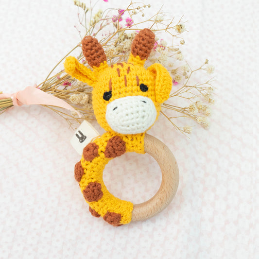 Hochet Fait Main — Coton Bio & Bois d'Érable